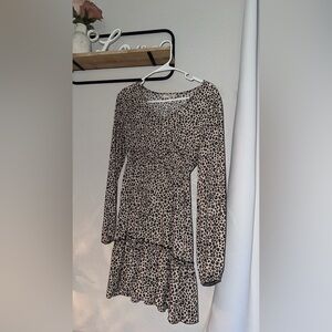 Cheetah print long sleeve dress